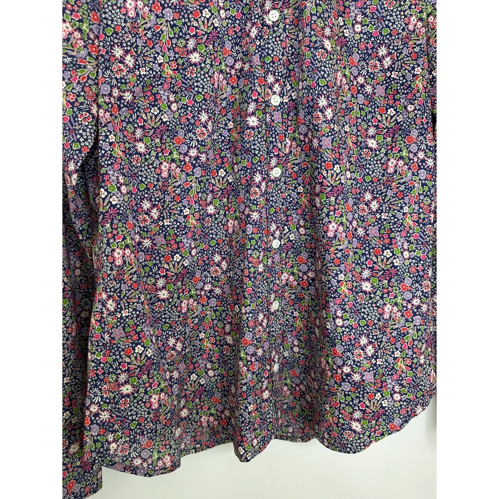 J.Crew Liberty Kayoko Floral Indigo Sunset Perfect Shirt G0534 Women's Size 6 - Picture 4 of 11